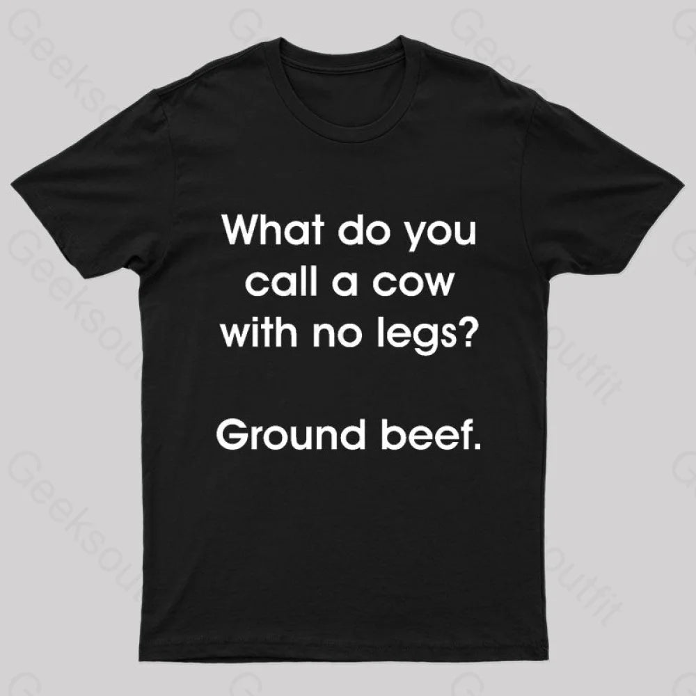 A Cow With No Legs Nerd T-Shirt Black / S