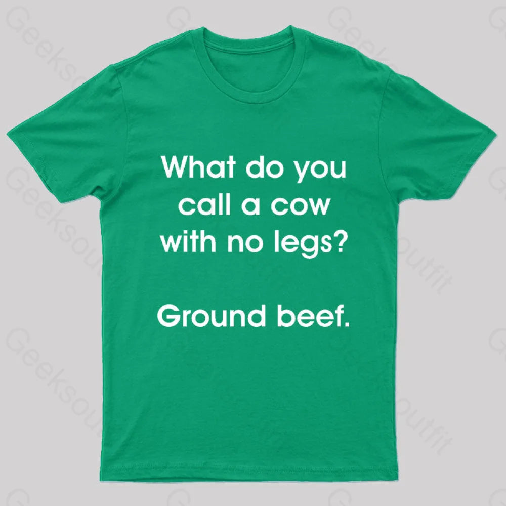 A Cow With No Legs Nerd T-Shirt Green / S