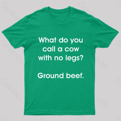 A Cow With No Legs Nerd T-Shirt Green / S