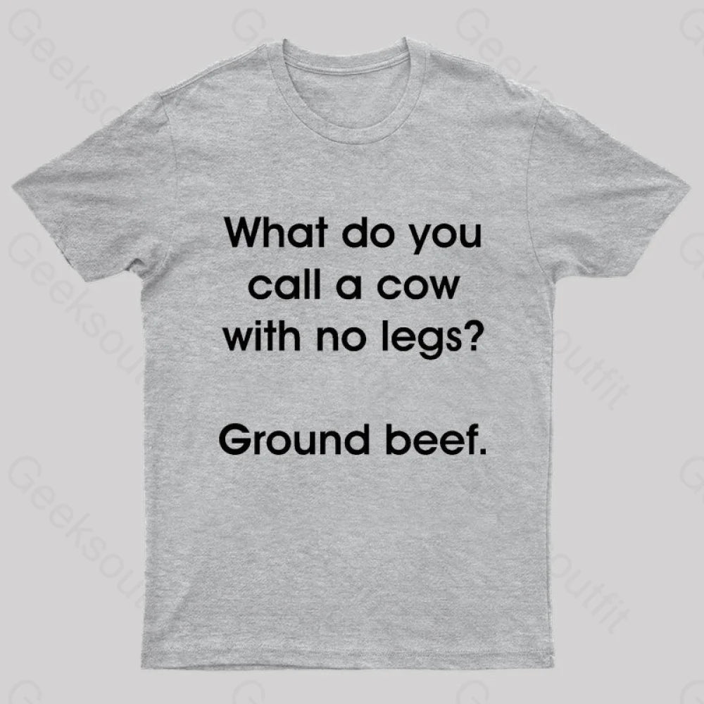 A Cow With No Legs Nerd T-Shirt Grey / S