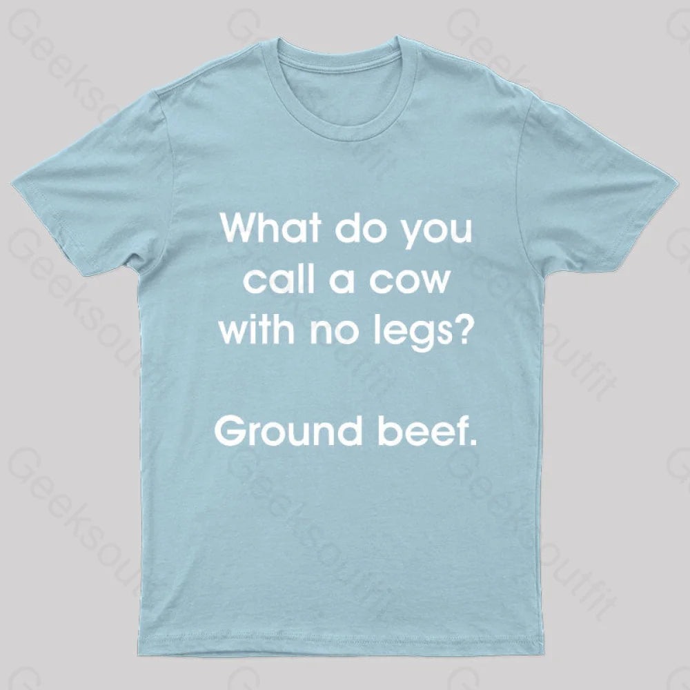 A Cow With No Legs Nerd T-Shirt Light Blue / S