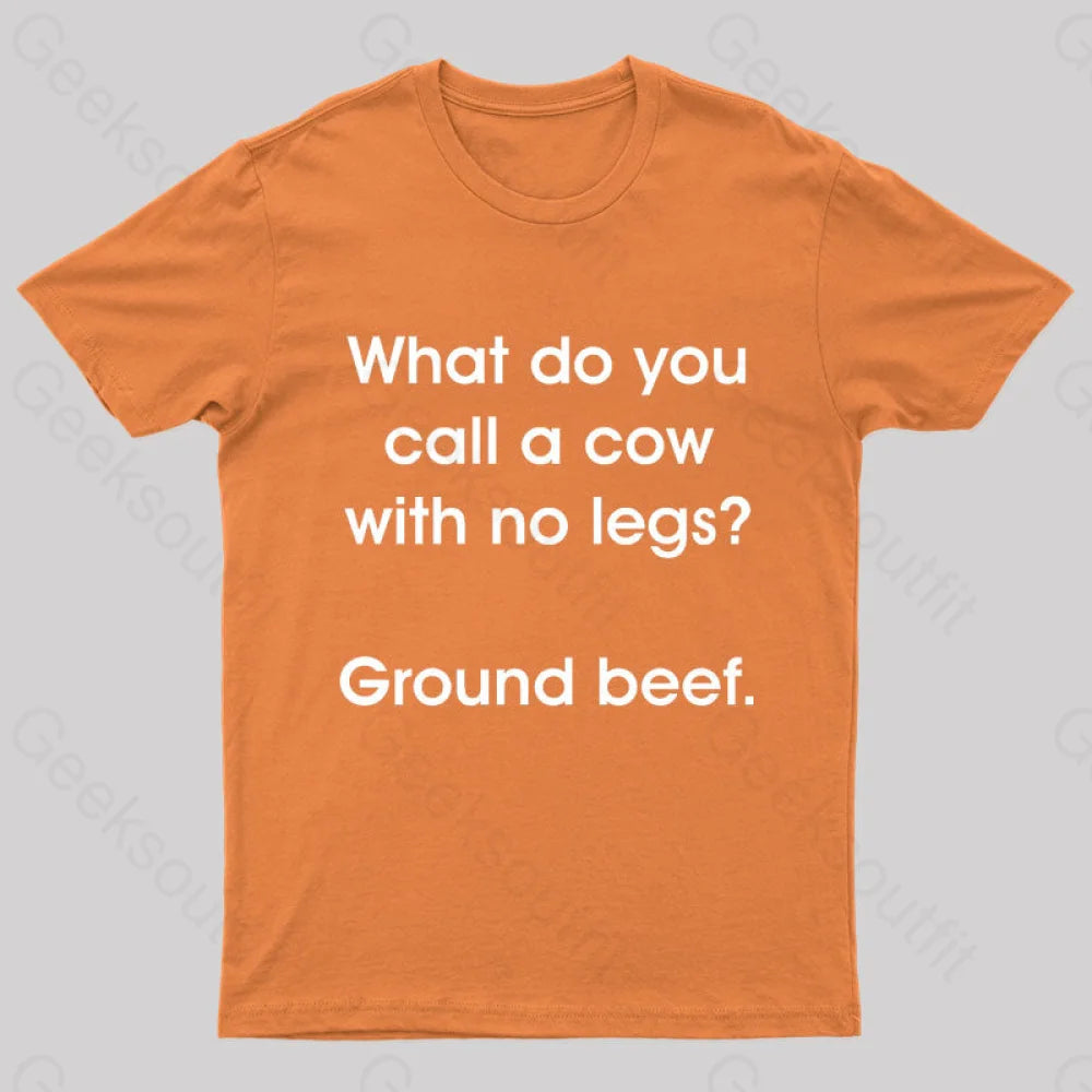 A Cow With No Legs Nerd T-Shirt Orange / S