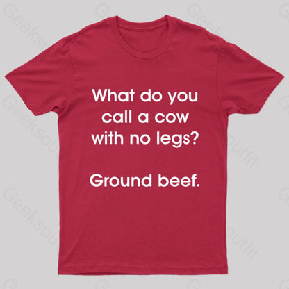 A Cow With No Legs Nerd T-Shirt Red / S