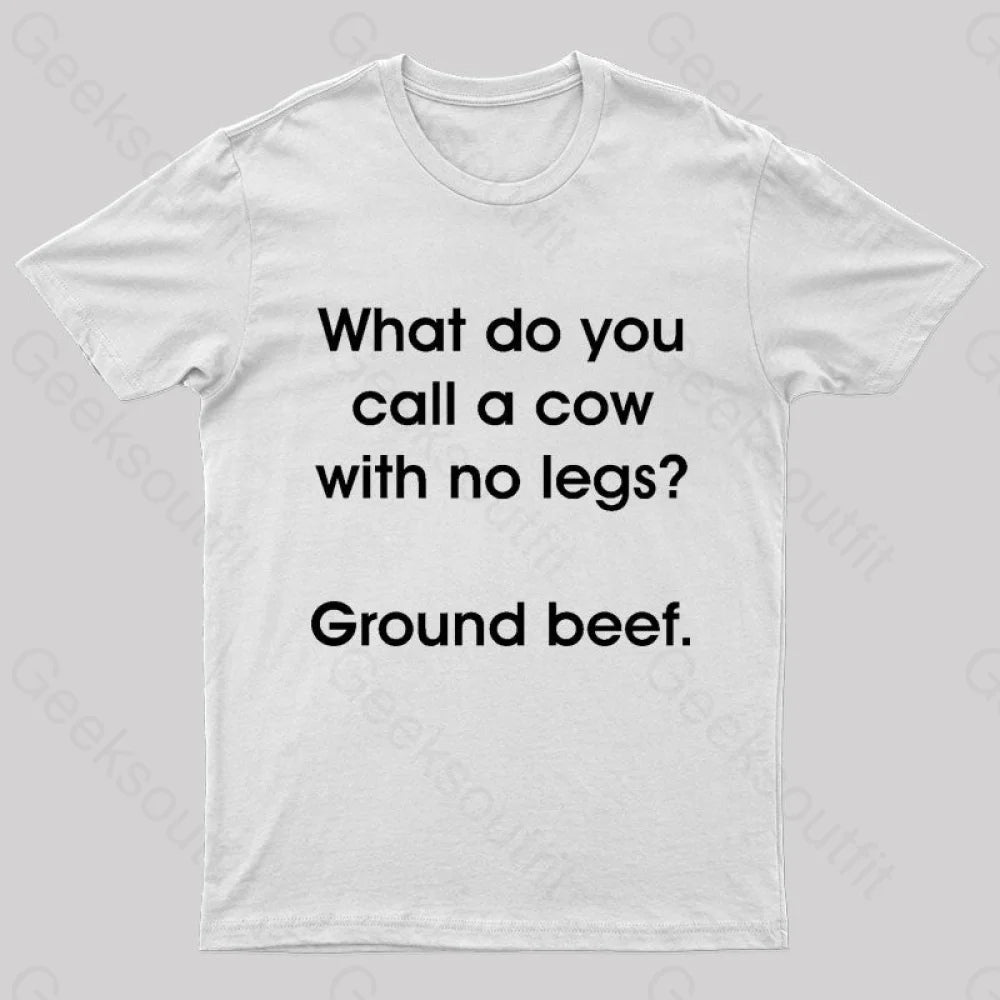 A Cow With No Legs Nerd T-Shirt White / S