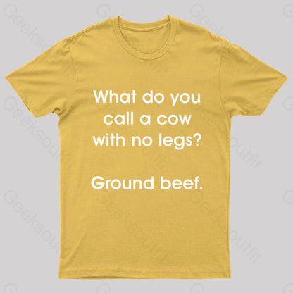 A Cow With No Legs Nerd T-Shirt Yellow / S