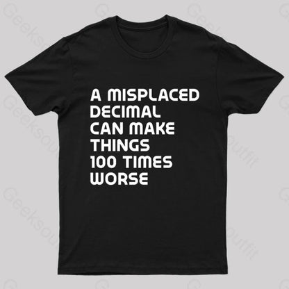 A Misplaced Decimal Nerd T-Shirt Black / S