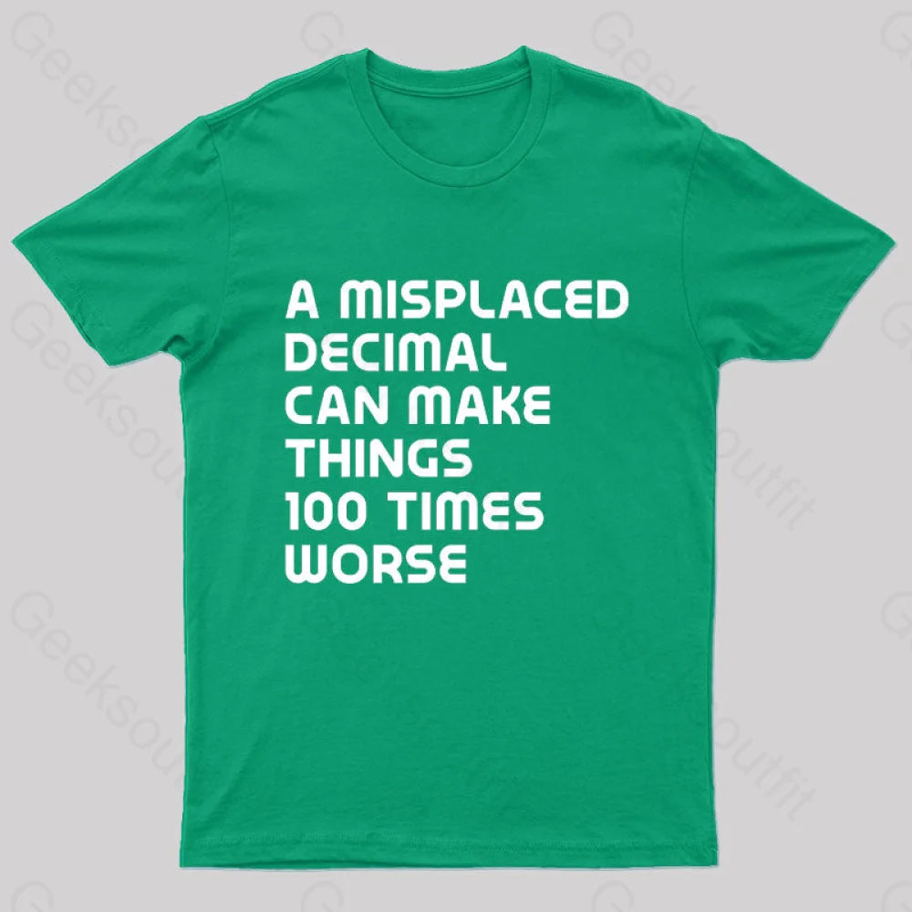 A Misplaced Decimal Nerd T-Shirt Green / S