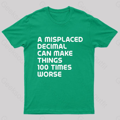 A Misplaced Decimal Nerd T-Shirt Green / S