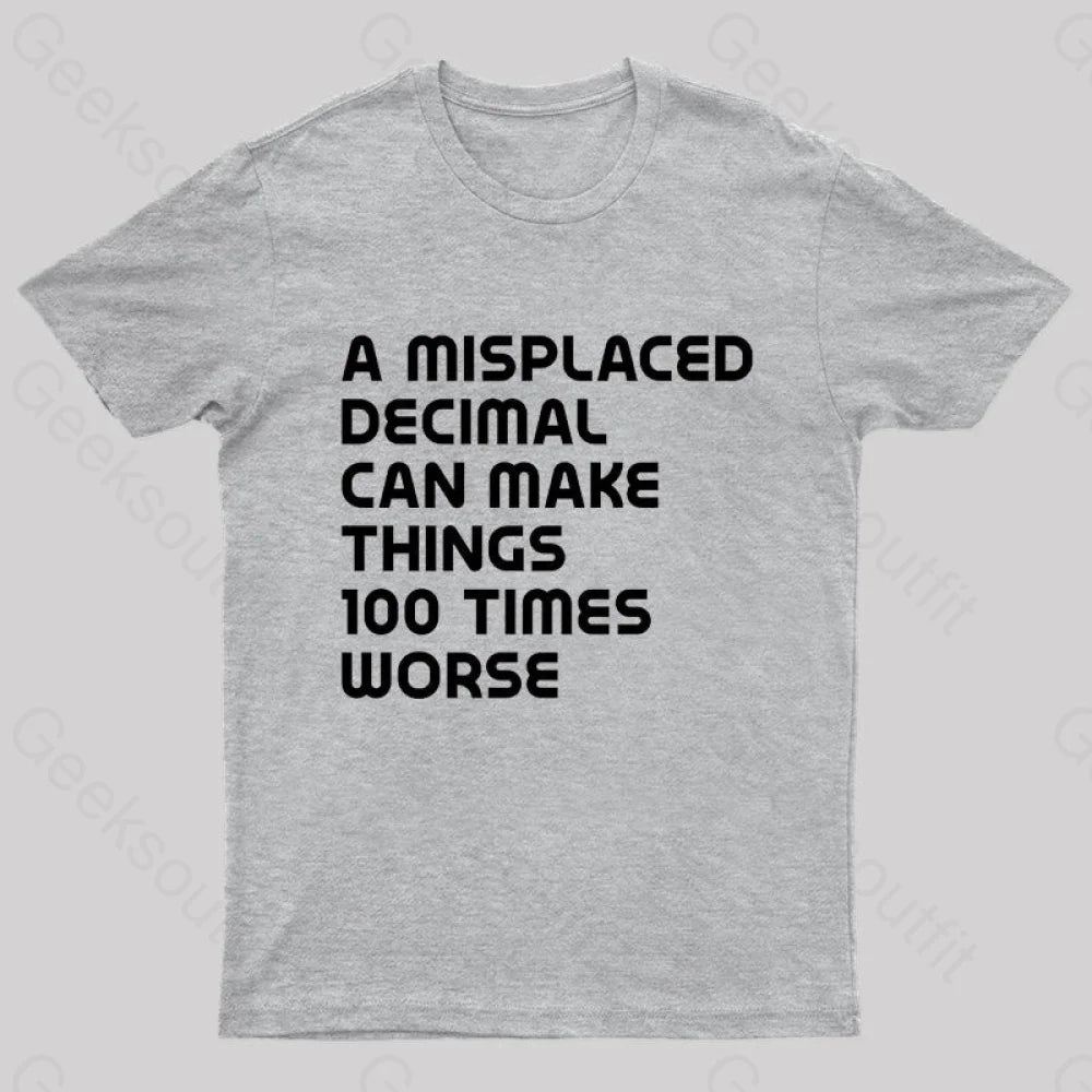 A Misplaced Decimal Nerd T-Shirt Grey / S