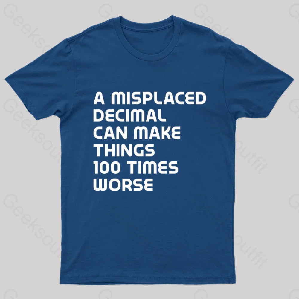 A Misplaced Decimal Nerd T-Shirt Navy / S