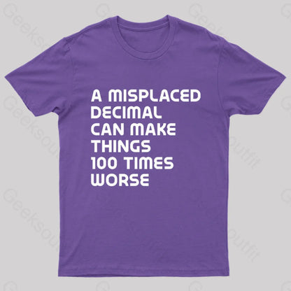 A Misplaced Decimal Nerd T-Shirt Purple / S