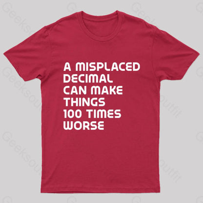 A Misplaced Decimal Nerd T-Shirt Red / S