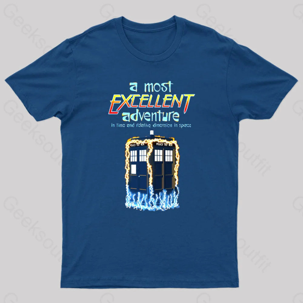 A Most Excellent Adventure Geek T-Shirt Navy / S