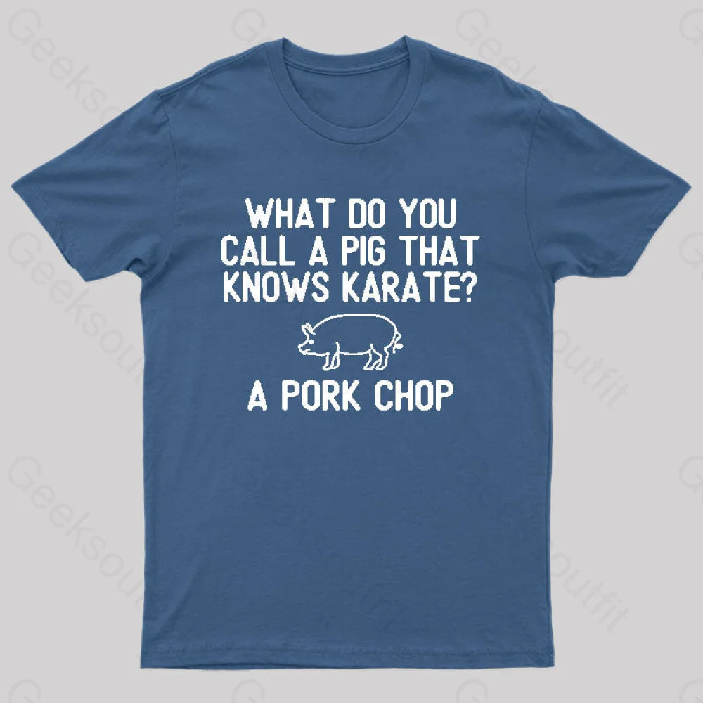 A Pig That Knows Karate Geek T-Shirt Navy / S