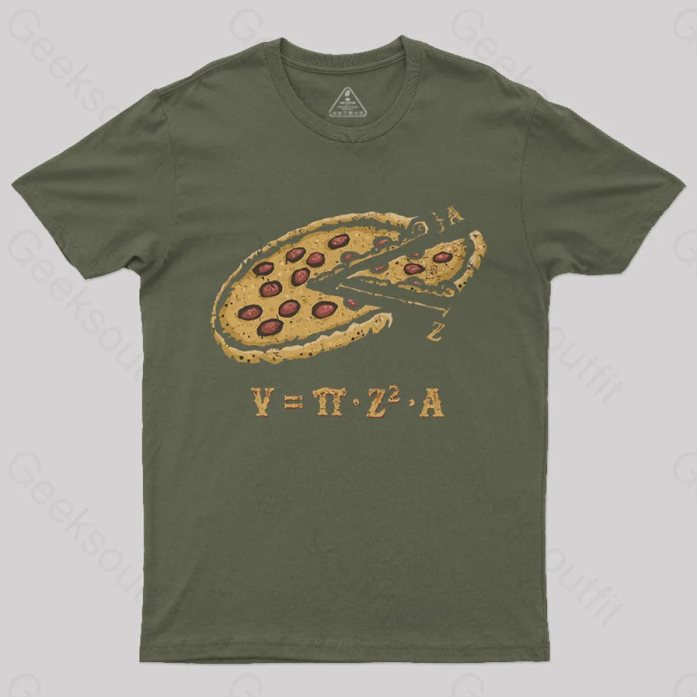 A Pizza Pi T-Shirt Army Green / S Science T-Shirts