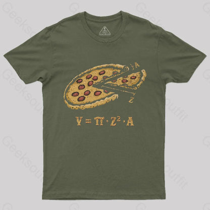 A Pizza Pi T-Shirt Army Green / S Science T-Shirts