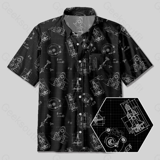 Aerospace Science Button Up Pocket Shirt Up / S Bus370 Yc