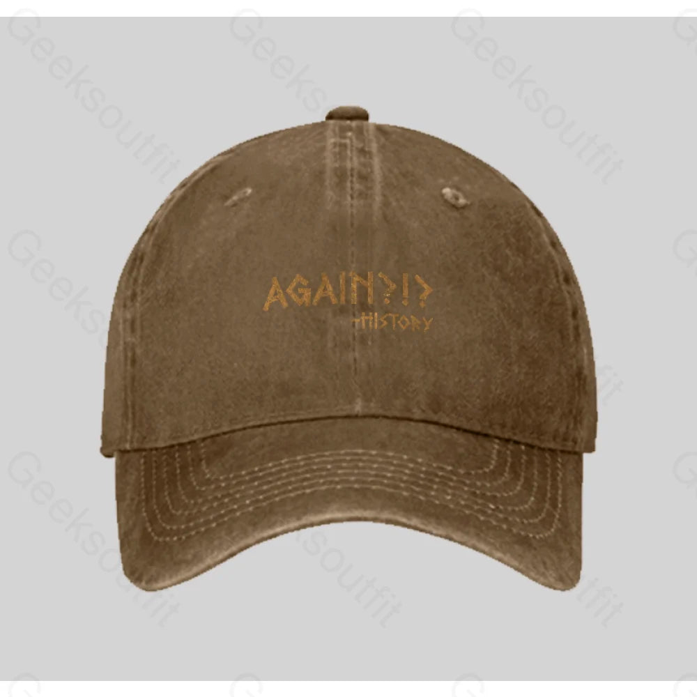 Again!?! Histroy Washed Vintage Baseball Cap Natural