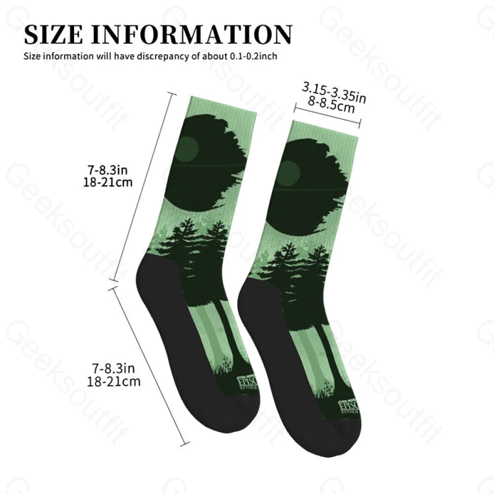 Aircraft Forest Silhouette Green Men’s Socks