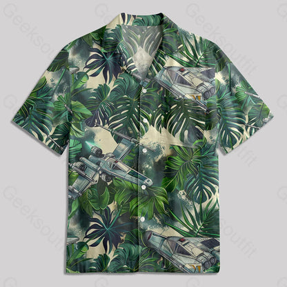 Aircraft Hawaiian Style Button Up Pocket Shirt / S Bus509 Yc