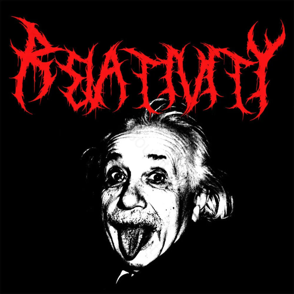 Albert Einstein Black Metal Geek T-Shirt