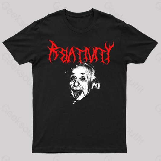 Albert Einstein Black Metal Geek T-Shirt / S