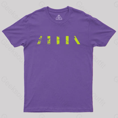 Alien Green Pattern Geek T-Shirt Purple / S Yc