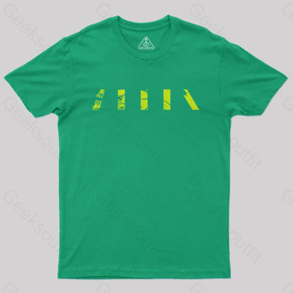 Alien Green Pattern Geek T-Shirt / S Yc