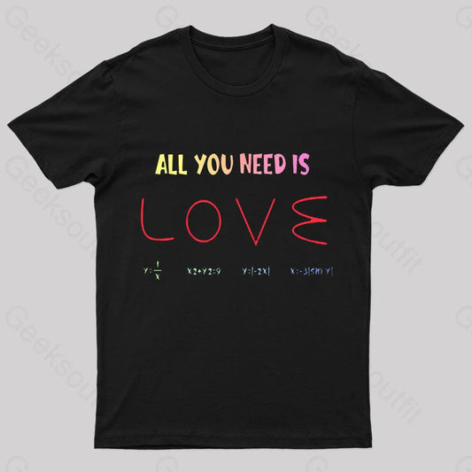 All You Need Is Love Nerd T-Shirt Black / S