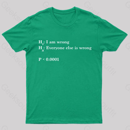 Alternative Hypothesis Is True Nerd T-Shirt Green / S