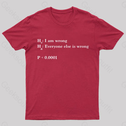 Alternative Hypothesis Is True Nerd T-Shirt Red / S