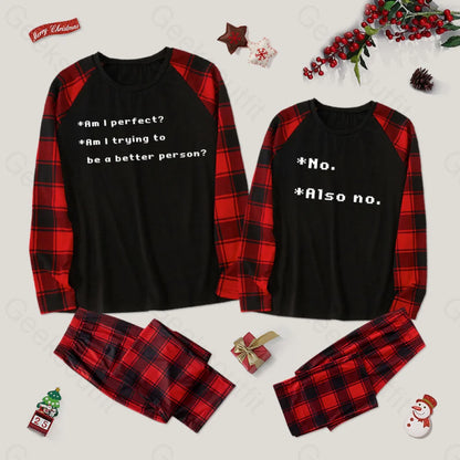 Am I Perfect Couple Pajama Sets Red&Black / M For Men Yc