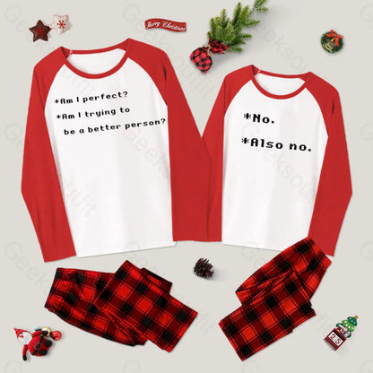 Am I Perfect Couple Pajama Sets Red&Red / M For Men Yc