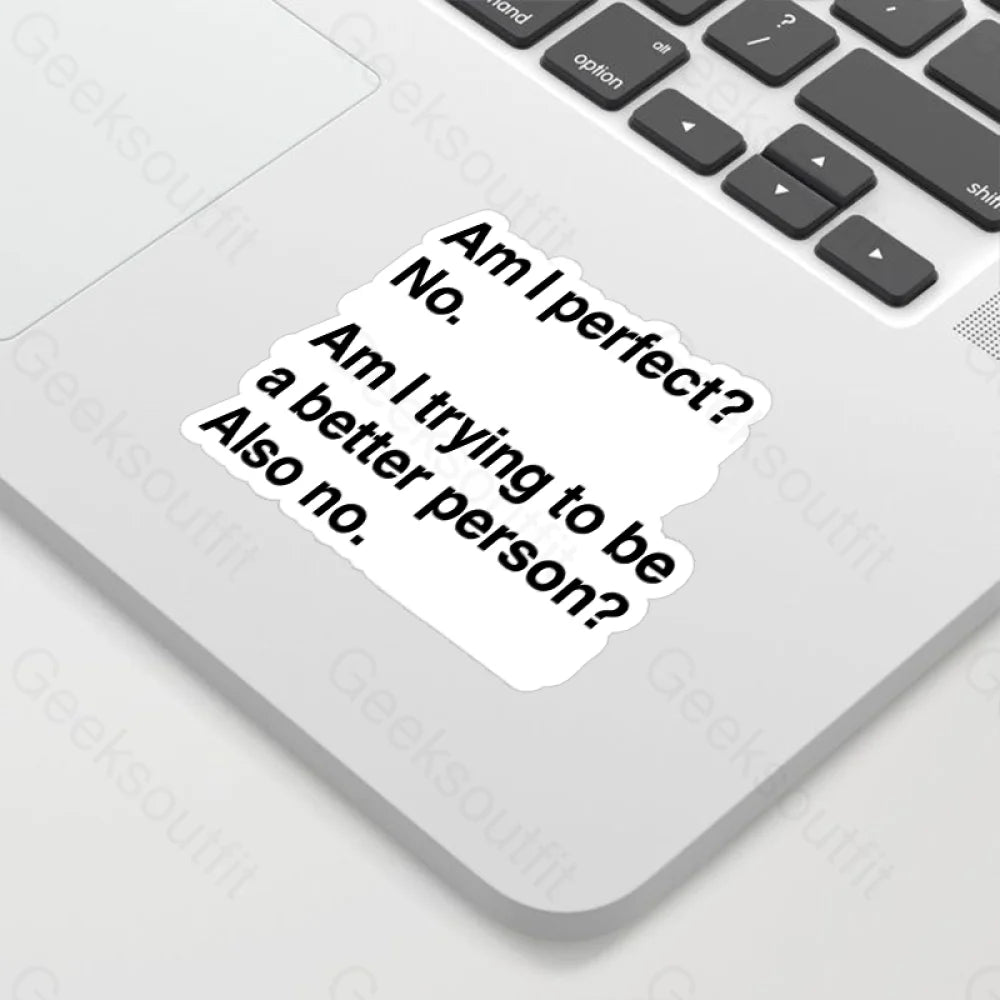 Am I Perfect No Geek Sticker