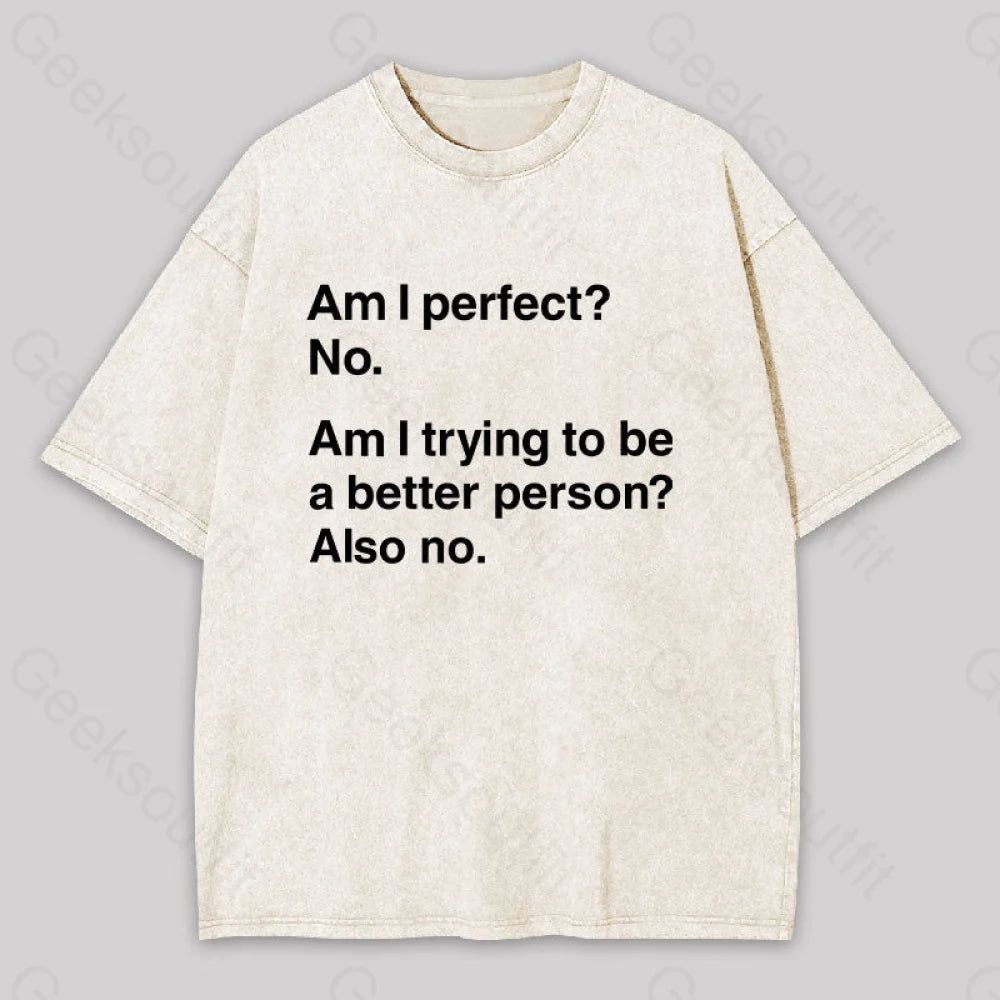 Am I Perfect No Washed T-Shirt Apricot / S