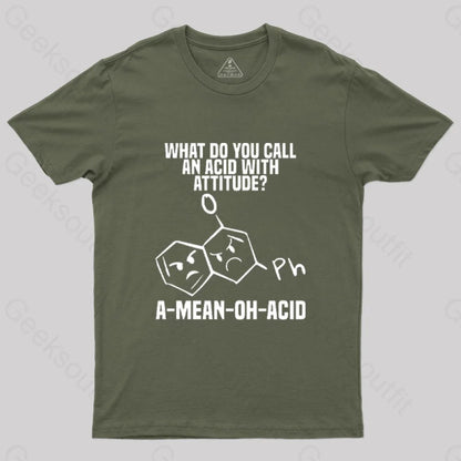 Amino Acid Humor Science T-Shirt Army Green / S