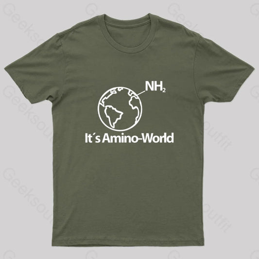 Amino World Geek T-Shirt Army Green / S