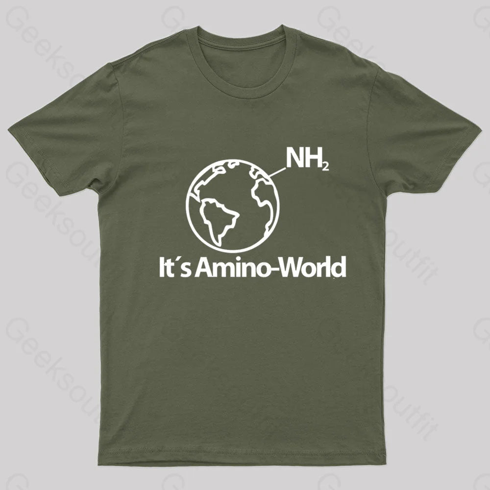 Amino World Nerd T-Shirt Army Green / S