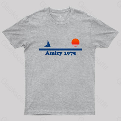 Amity 1975 Jaws Nerd T-Shirt Grey / S