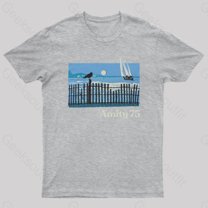 Amity 1975 The Summer Of Jaws Geek T-Shirt Grey / S