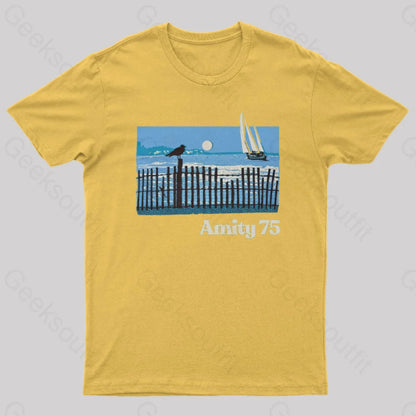 Amity 1975 The Summer Of Jaws Geek T-Shirt Yellow / S