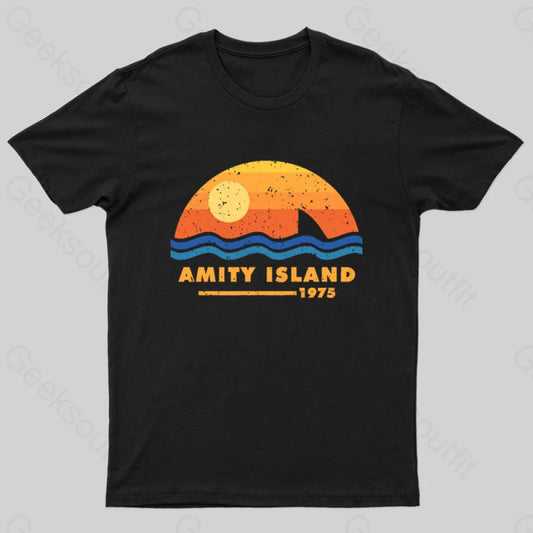 Amity Island 1975 Geek T-Shirt Black / S