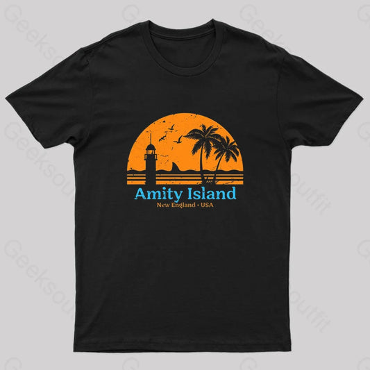 Amity Island Geek T-Shirt Black / S