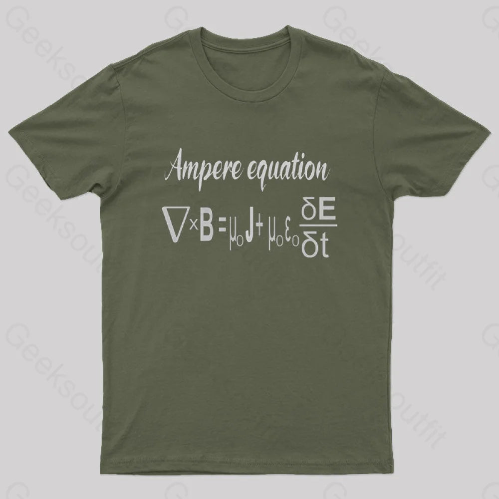 Ampere Equation Nerd T-Shirt Army Green / S