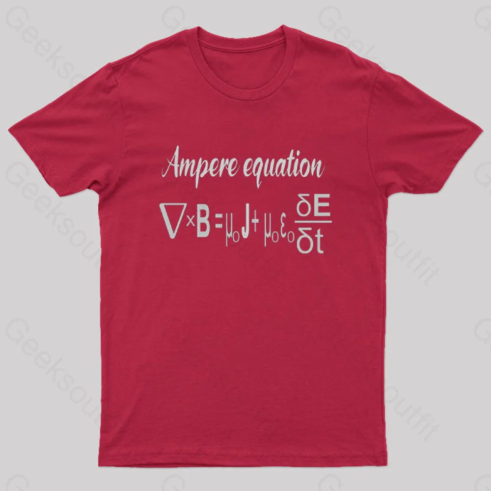 Ampere Equation Nerd T-Shirt Red / S