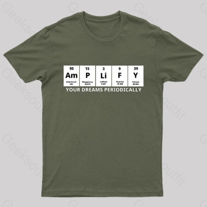 Amplify Your Dreams Periodically Nerd T-Shirt Army Green / S