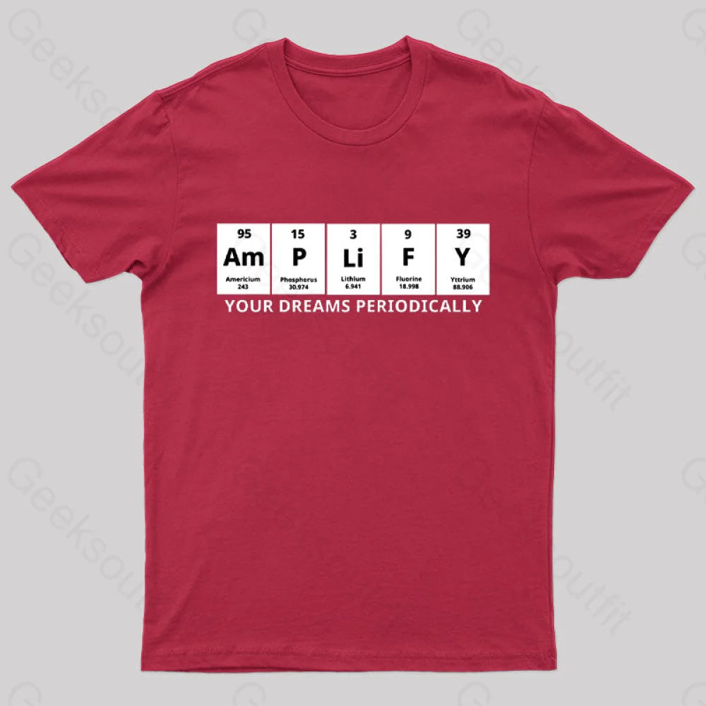 Amplify Your Dreams Periodically Nerd T-Shirt Red / S