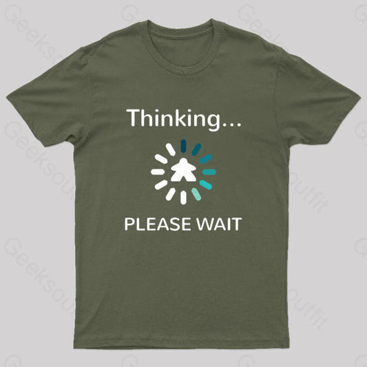 Analysis Paralysis Blue Meeple Nerd T-Shirt Army Green / S