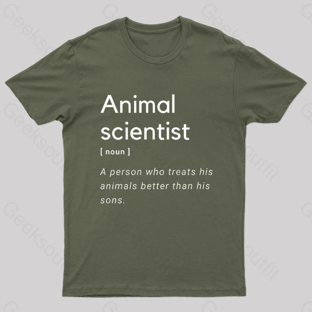 Animal Scientist Definition Geek T-Shirt Army Green / S