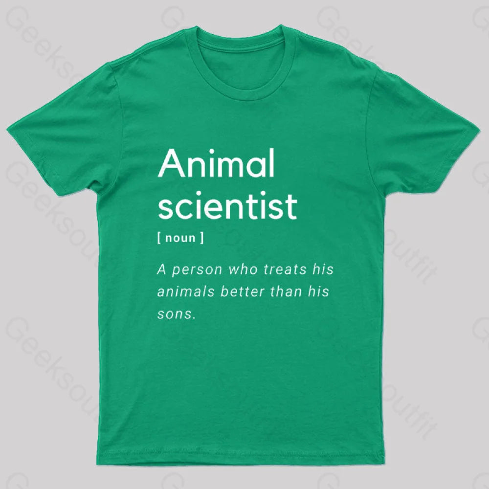 Animal Scientist Definition Geek T-Shirt Green / S